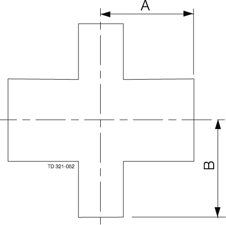 Kruisstuk red. BPE SF4 3/4-1/2"316L